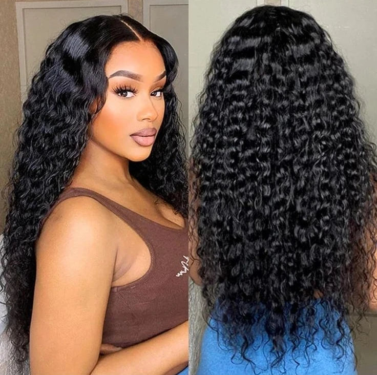 Perruque ondulée Water Wave avec dentelle frontale