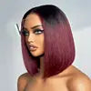 Perruque bob en cheveux humains avec dentelle frontale, sans colle