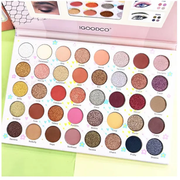 Palette de fards à paupières IGOODCO, 40 teintes