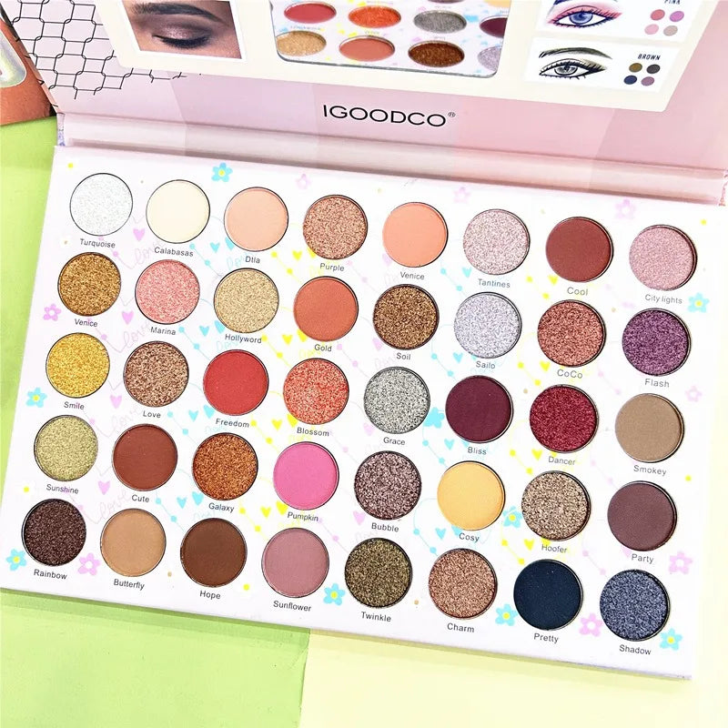 Palette de fards à paupières IGOODCO, 40 teintes