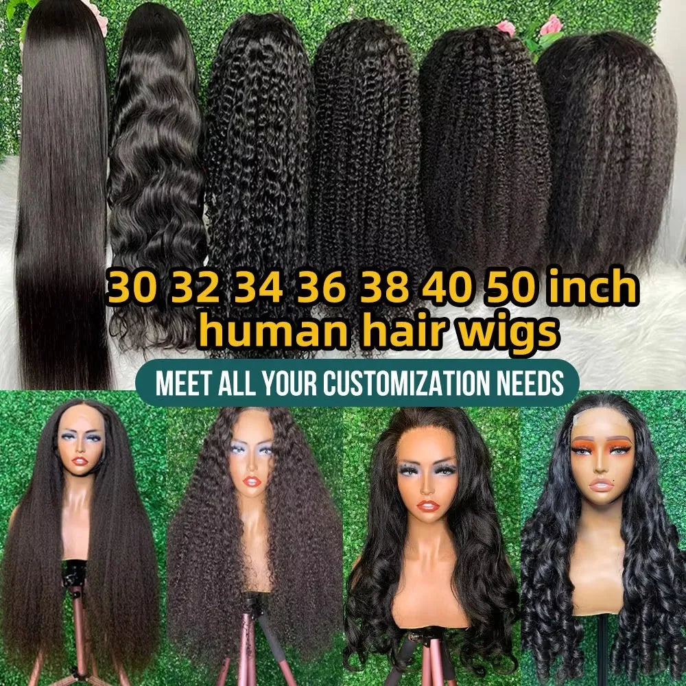 Perruque bouclée en cheveux humains, dentelle transparente 4 × 4