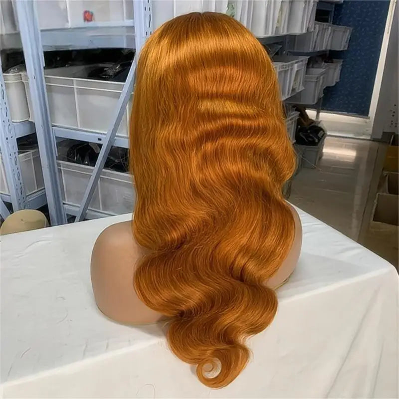 Perruque cuivrée 350#, lisse ou ondulée, avec dentelle
