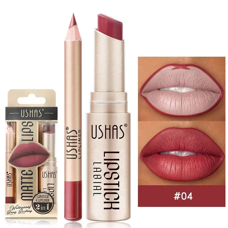 Duo rouge à lèvres et crayon contour des lèvres, 12 teintes