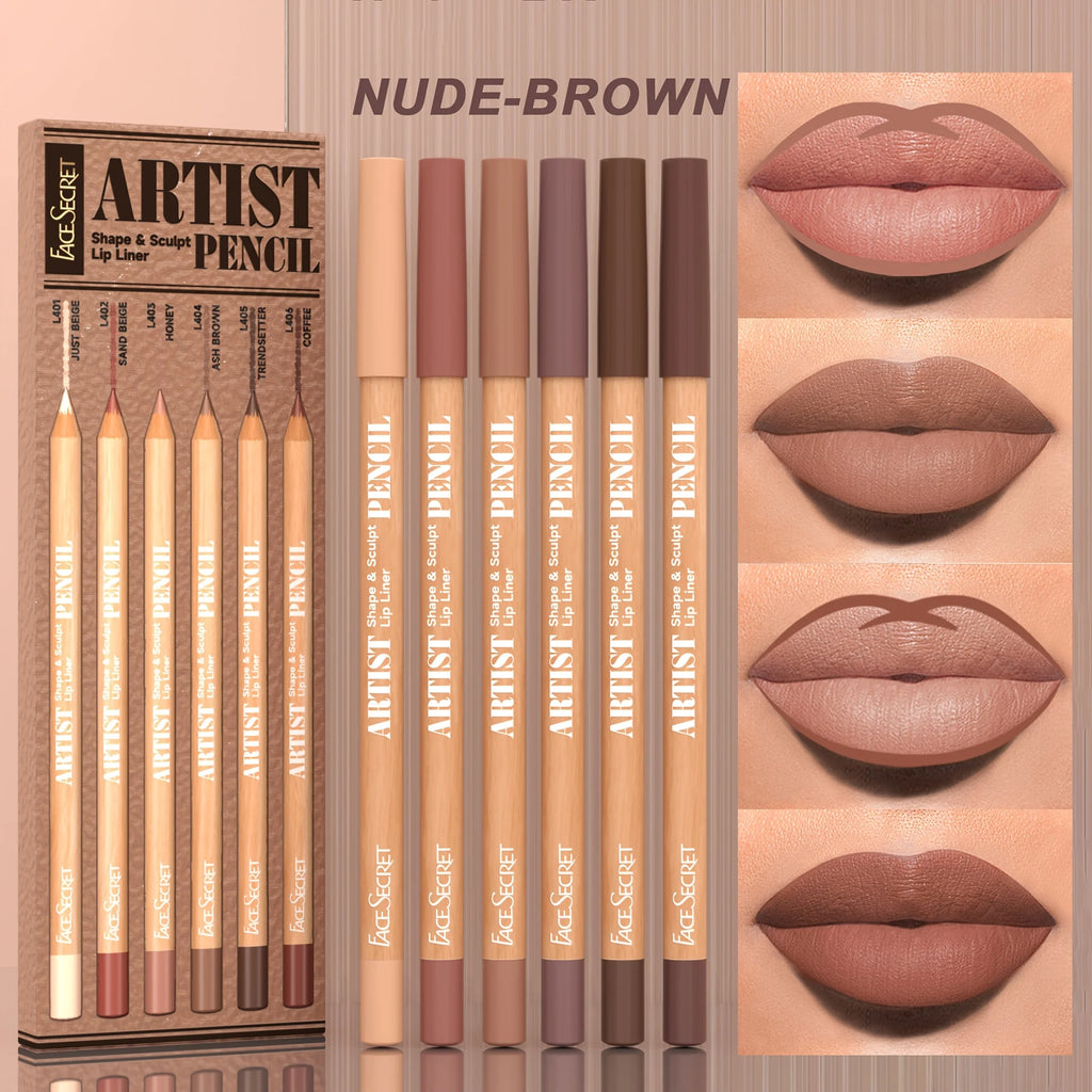 Ensemble de maquillage pour les lèvres, 6 pièces, 5 coloris