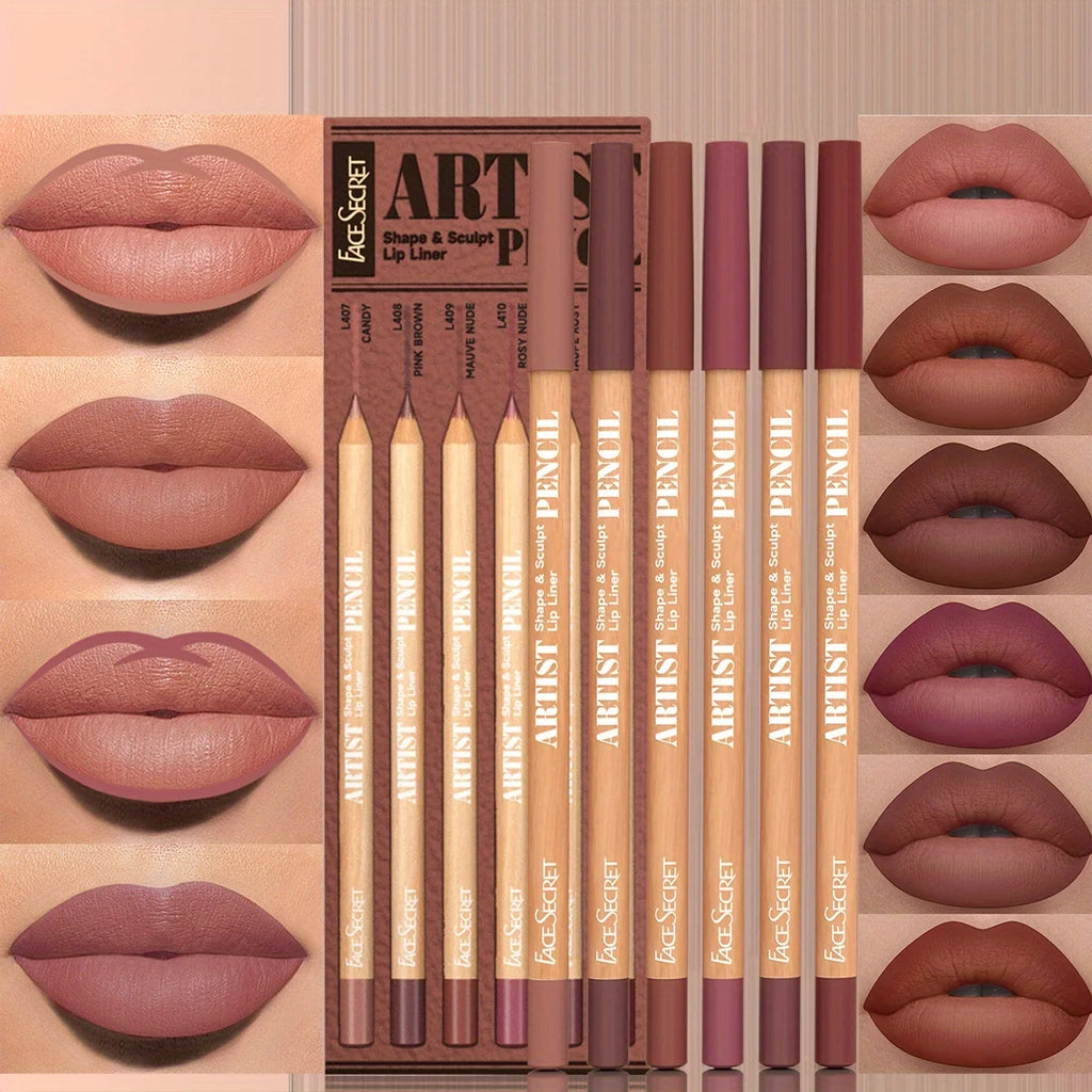 Ensemble de maquillage pour les lèvres, 6 pièces, 5 coloris