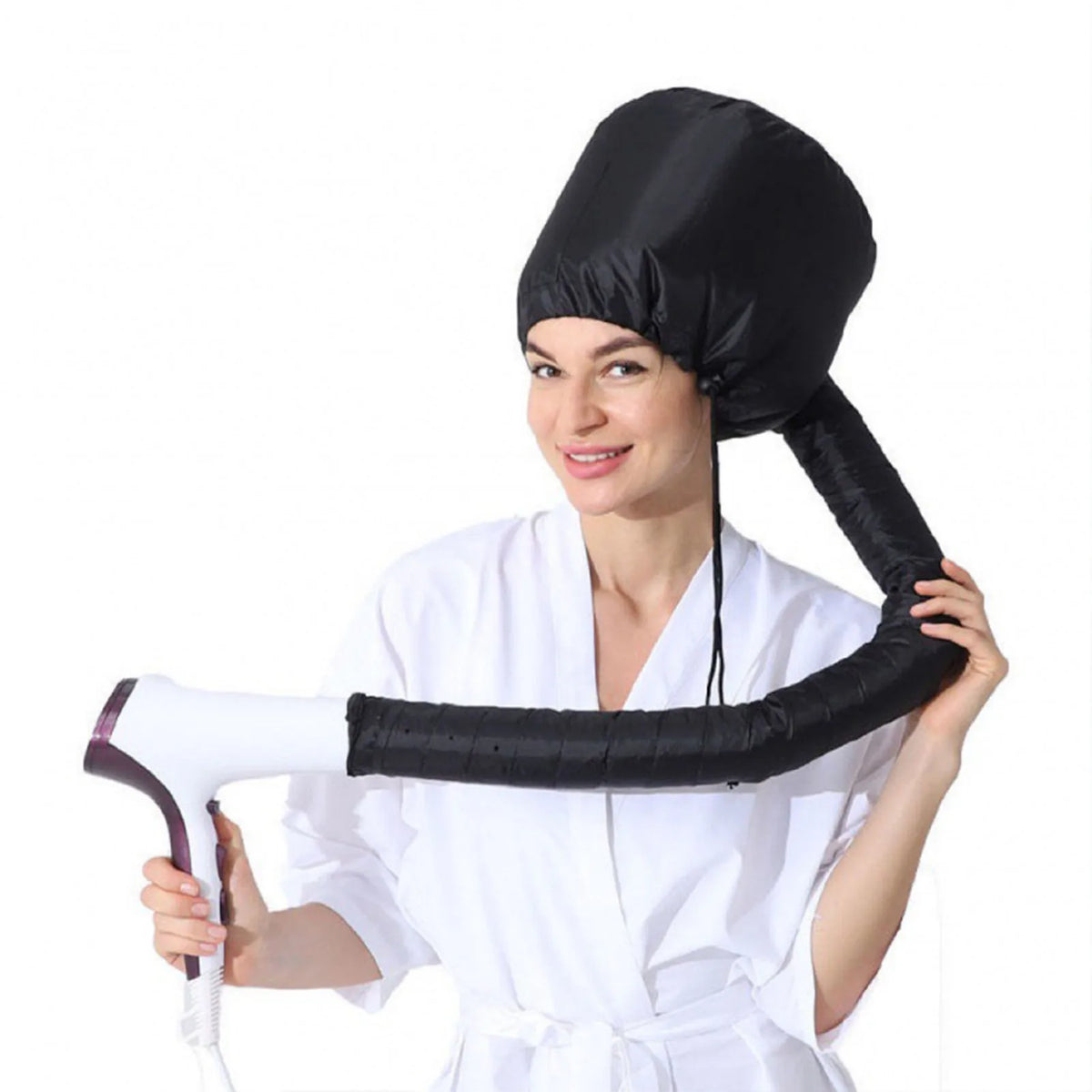 Bonnet de séchage réglable pour sèche-cheveux avec tuyau