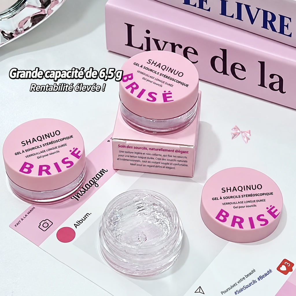Gel fixateur 3D pour sourcils, gel à sourcils, texture gel, effet naturel