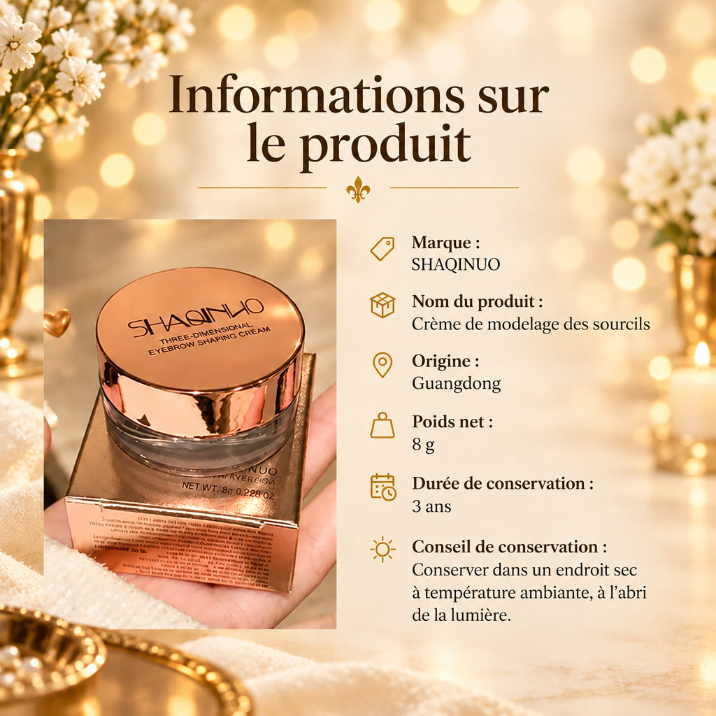 Gel fixateur 3D pour sourcils, gel à sourcils, texture gel, effet naturel