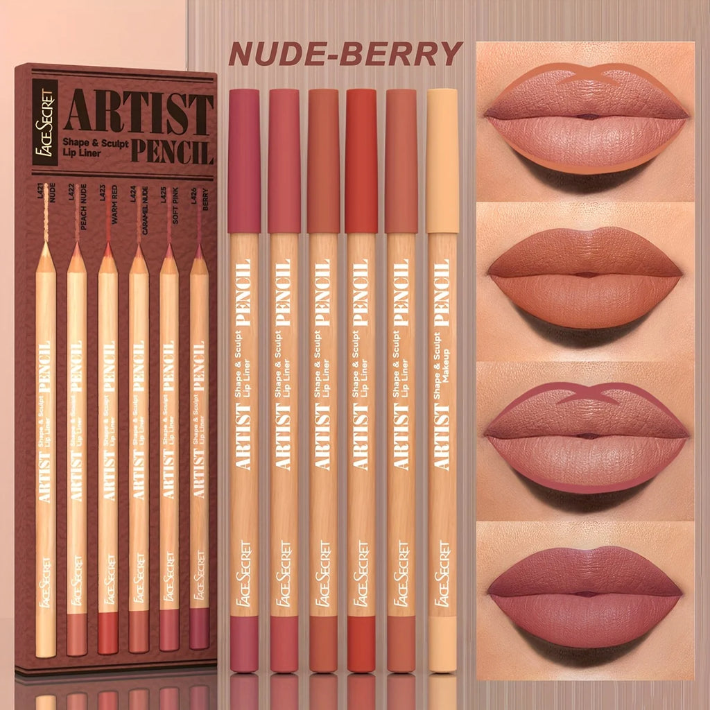 Ensemble de maquillage pour les lèvres, 6 pièces, 5 coloris