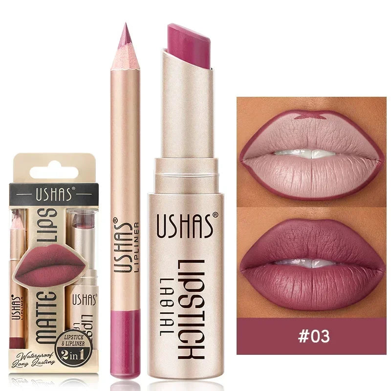 Duo rouge à lèvres et crayon contour des lèvres, 12 teintes