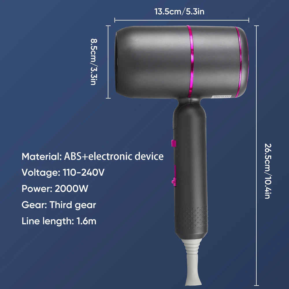 Sèche-cheveux pliable à 3 vitesses