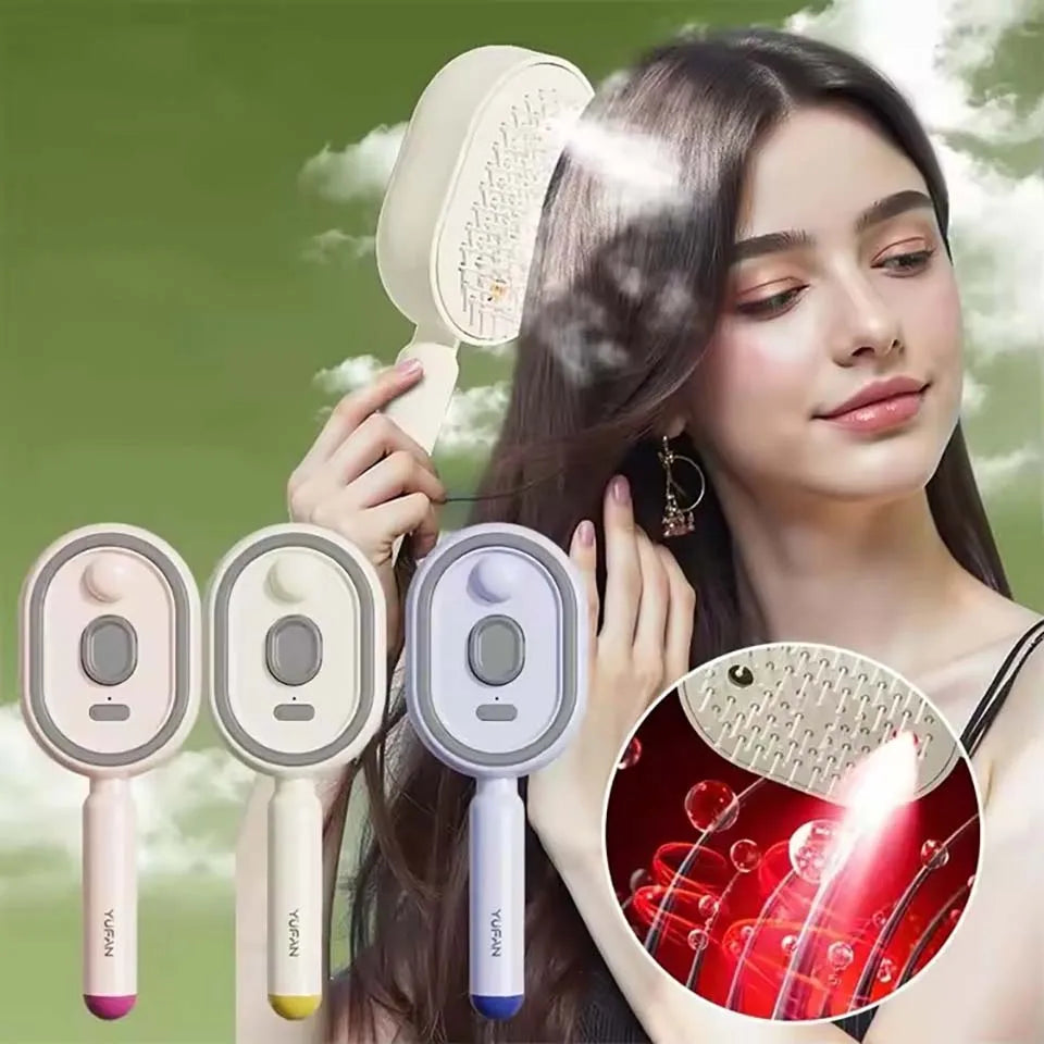 Brosse à cheveux rechargeable avec pulvérisation