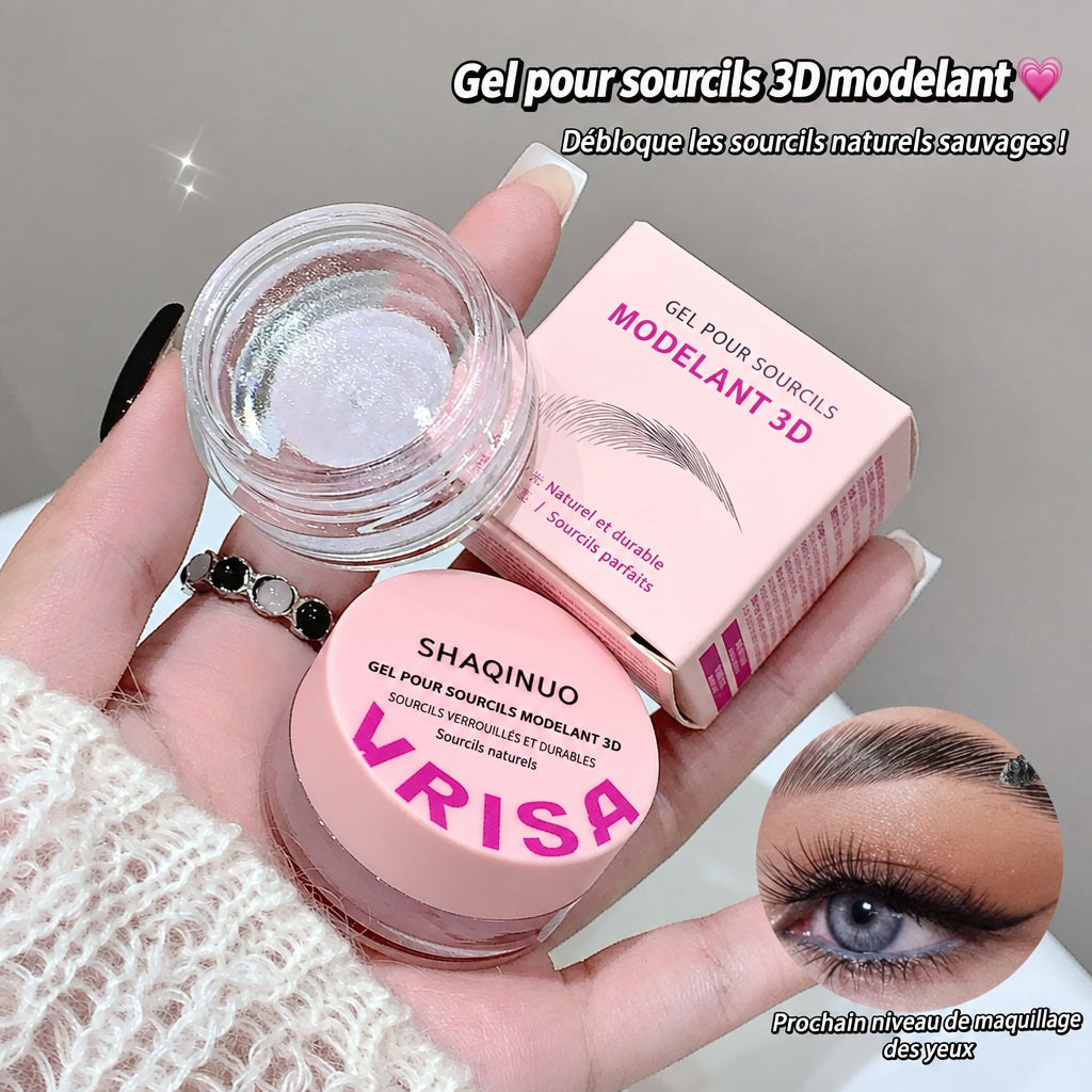 Gel fixateur 3D pour sourcils, gel à sourcils, texture gel, effet naturel