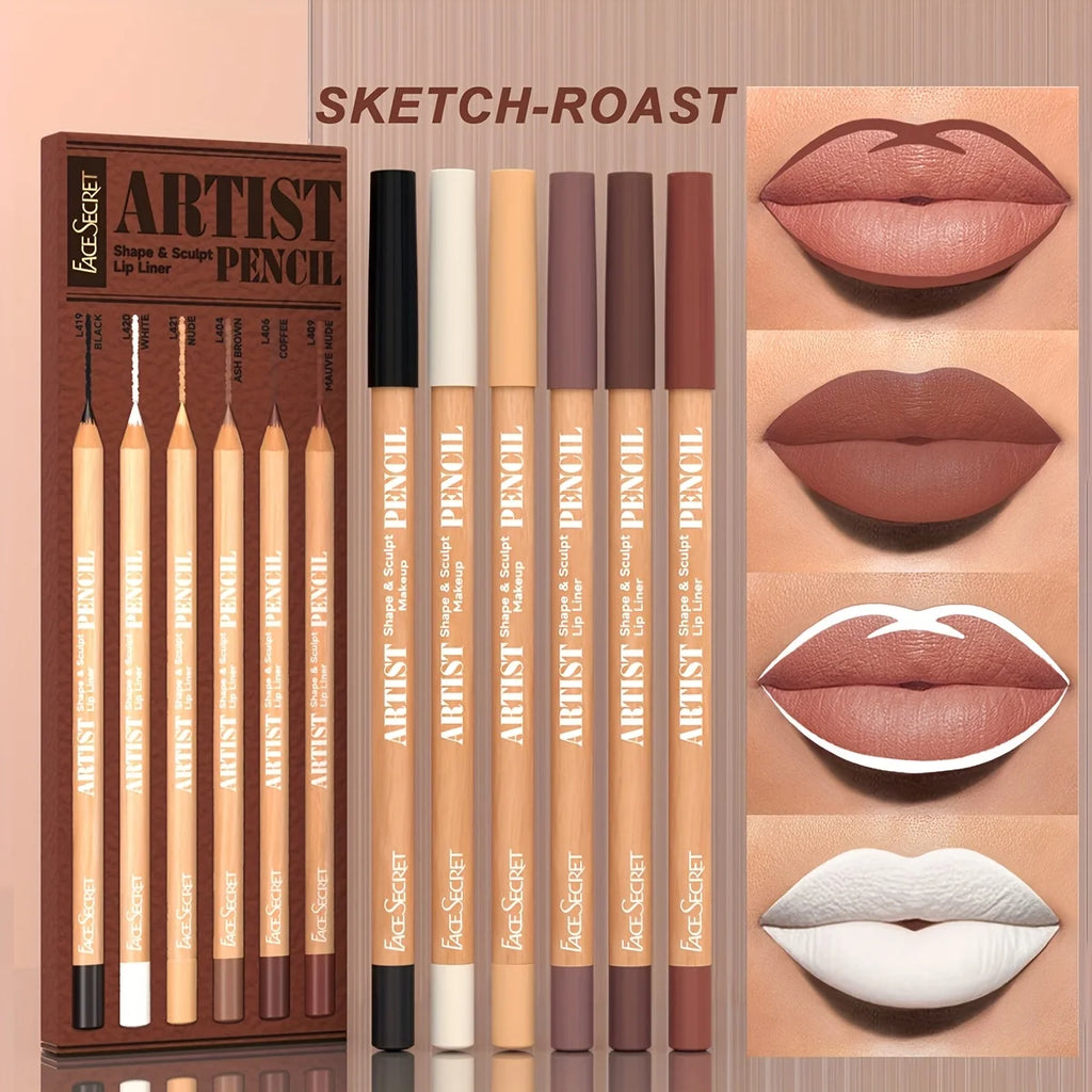 Ensemble de maquillage pour les lèvres, 6 pièces, 5 coloris