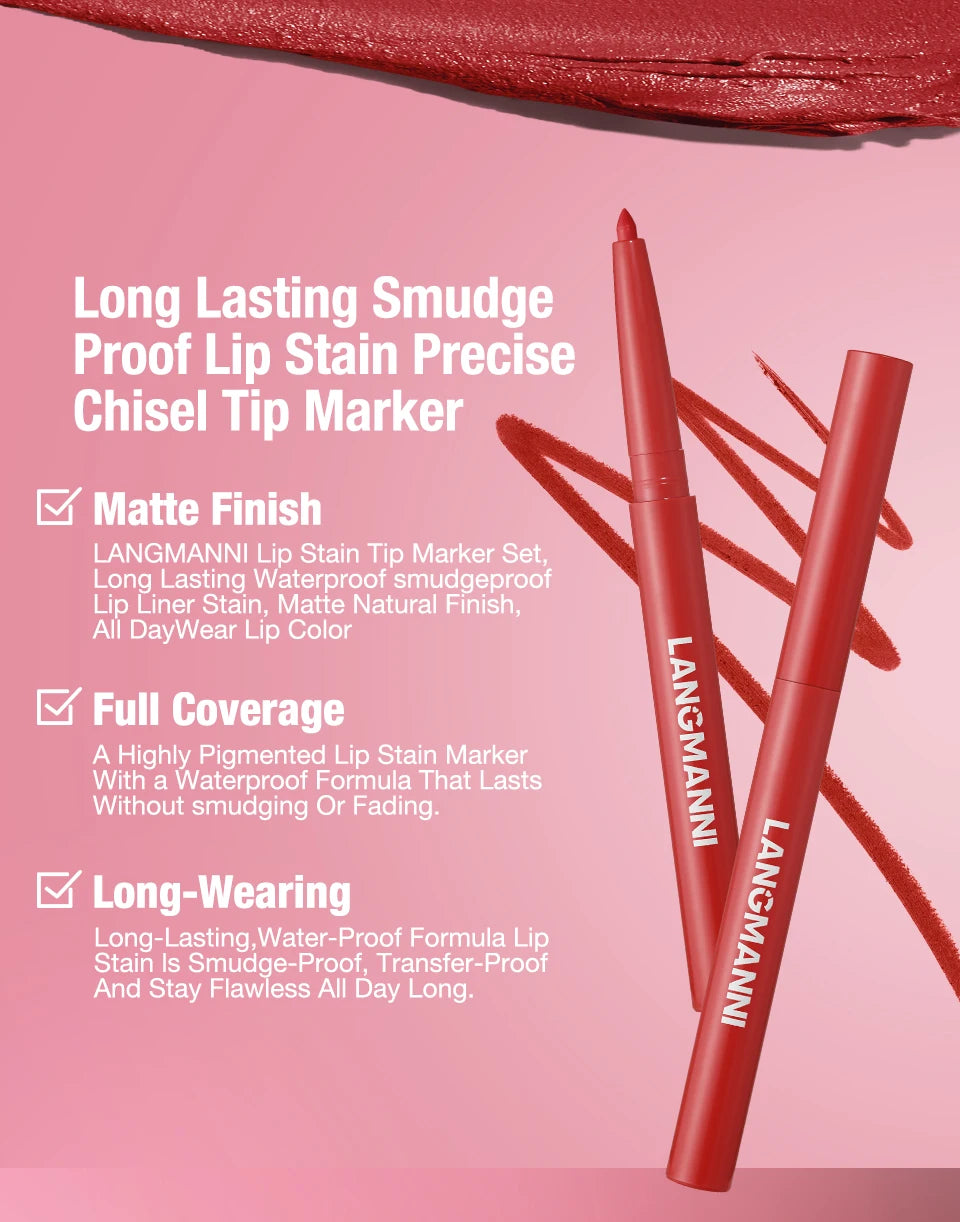 Duo crayon contour des lèvres et rouge à lèvres mat, 12 teintes