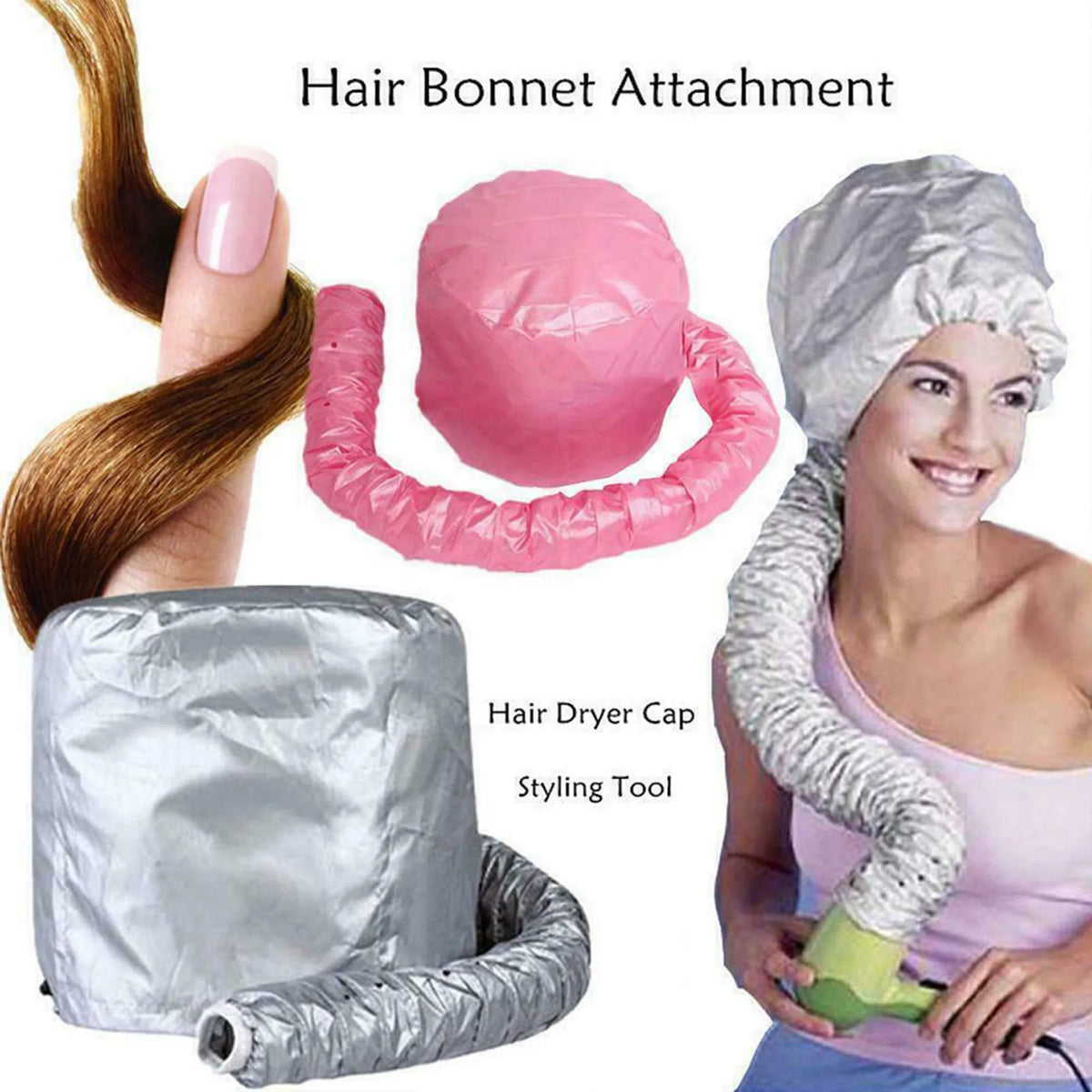 Bonnet de séchage réglable pour sèche-cheveux avec tuyau