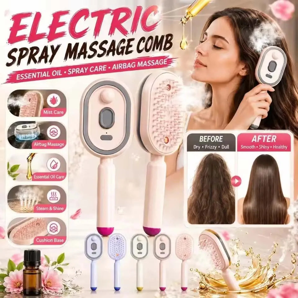 Brosse à cheveux rechargeable avec pulvérisation
