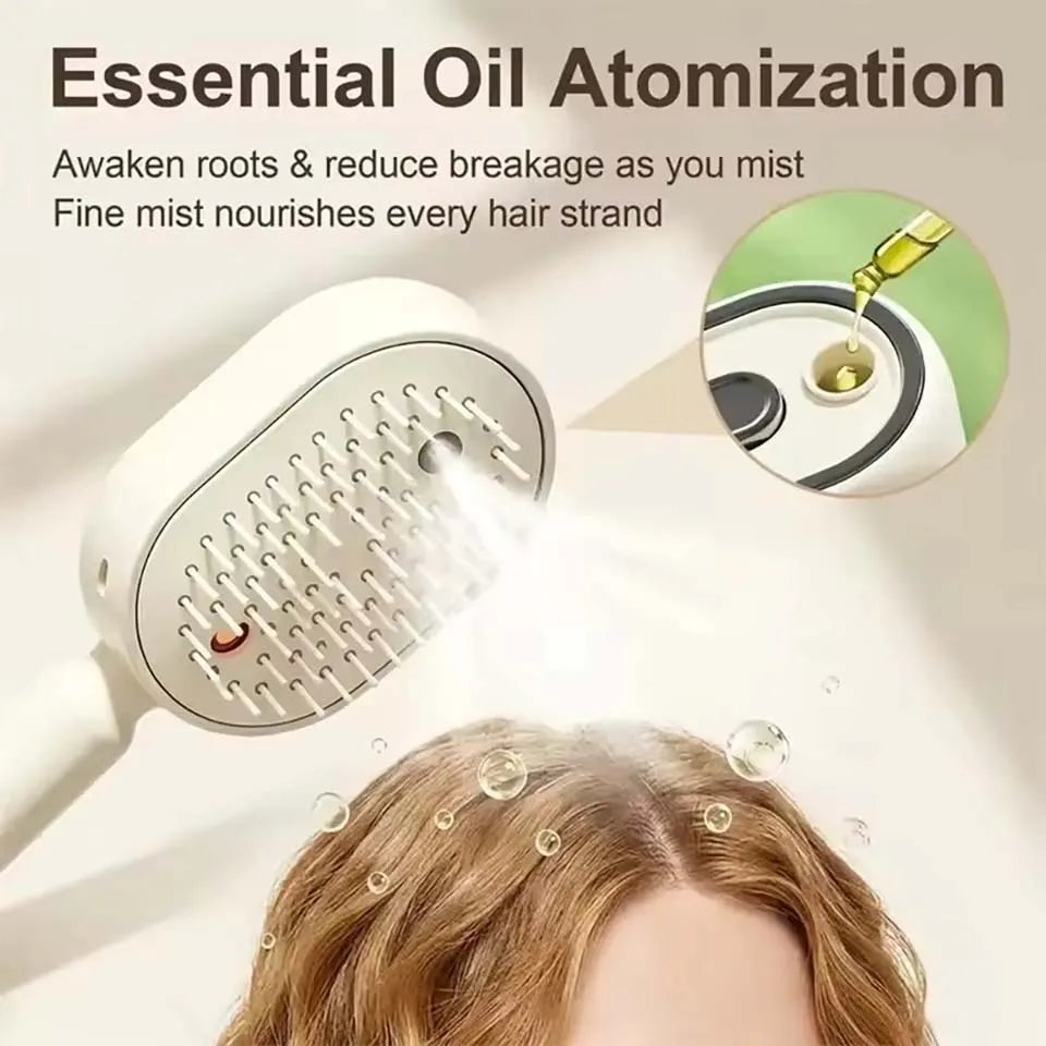 Brosse à cheveux rechargeable avec pulvérisation